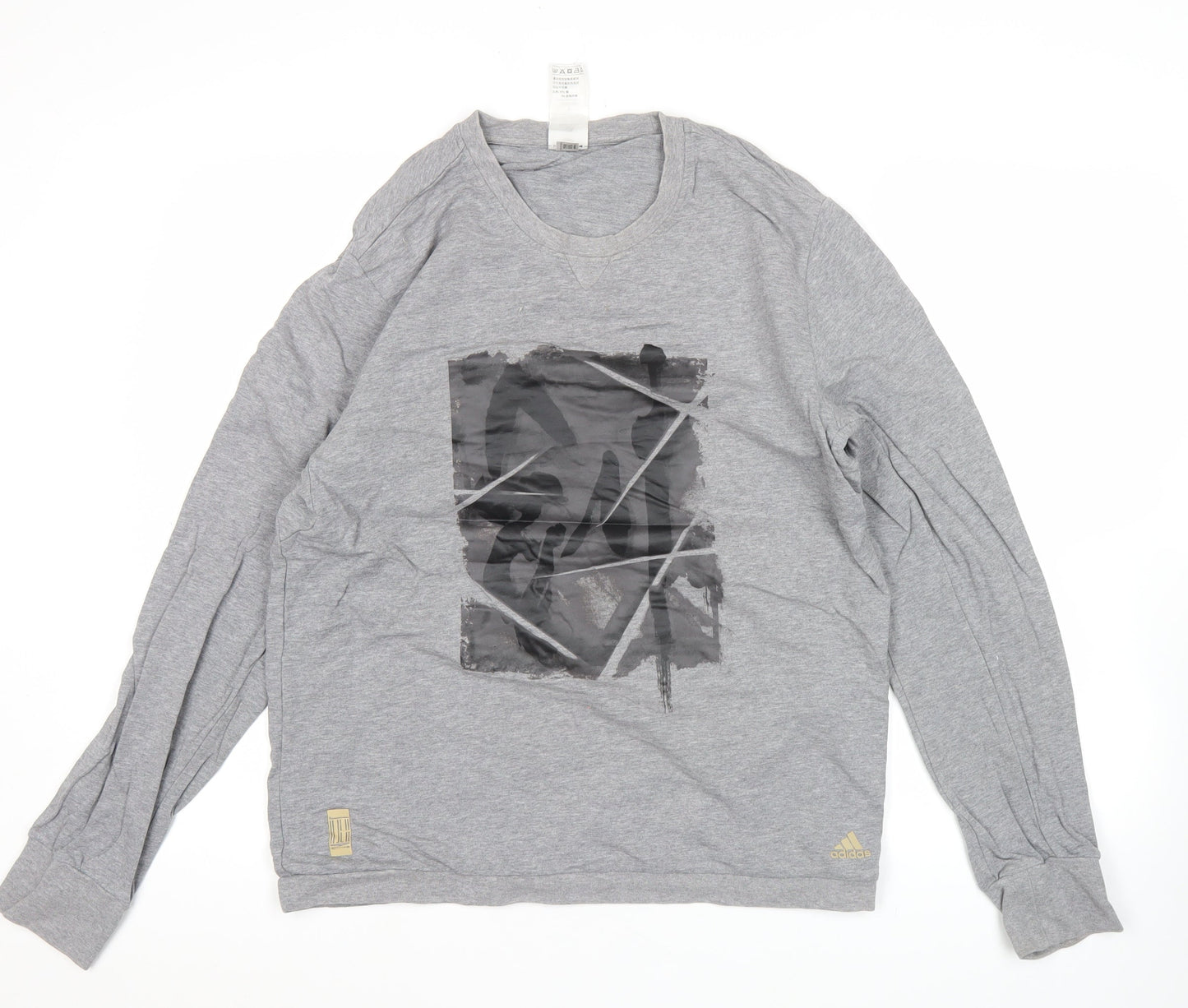 Mens UK Size L adidas Grey Pullover Sweatshirt