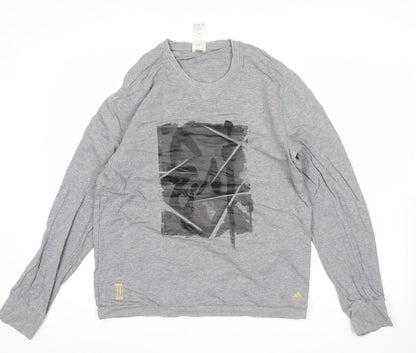 Mens UK Size L adidas Grey Pullover Sweatshirt