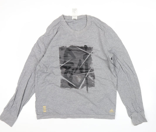 Mens UK Size L adidas Grey Pullover Sweatshirt