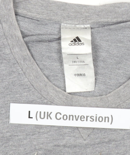 Mens UK Size L adidas Grey Pullover Sweatshirt