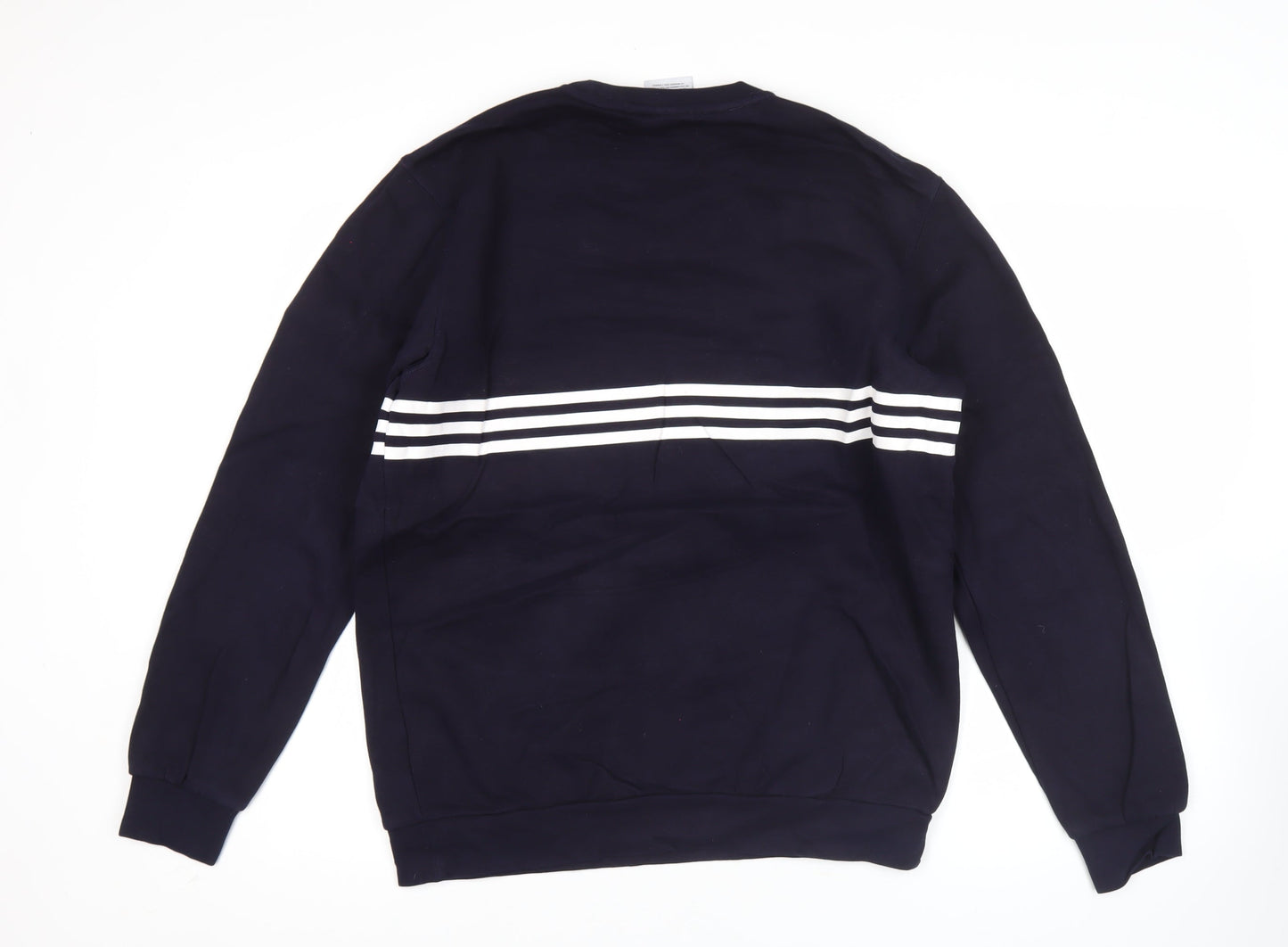 Adidas Men's Blue Pullover Sweatshirt L Logo Graphic Sports Style