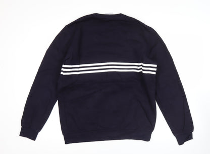 Adidas Men's Blue Pullover Sweatshirt L Logo Graphic Sports Style