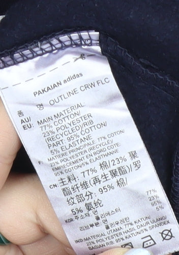 Adidas Men's Blue Pullover Sweatshirt L Logo Graphic Sports Style