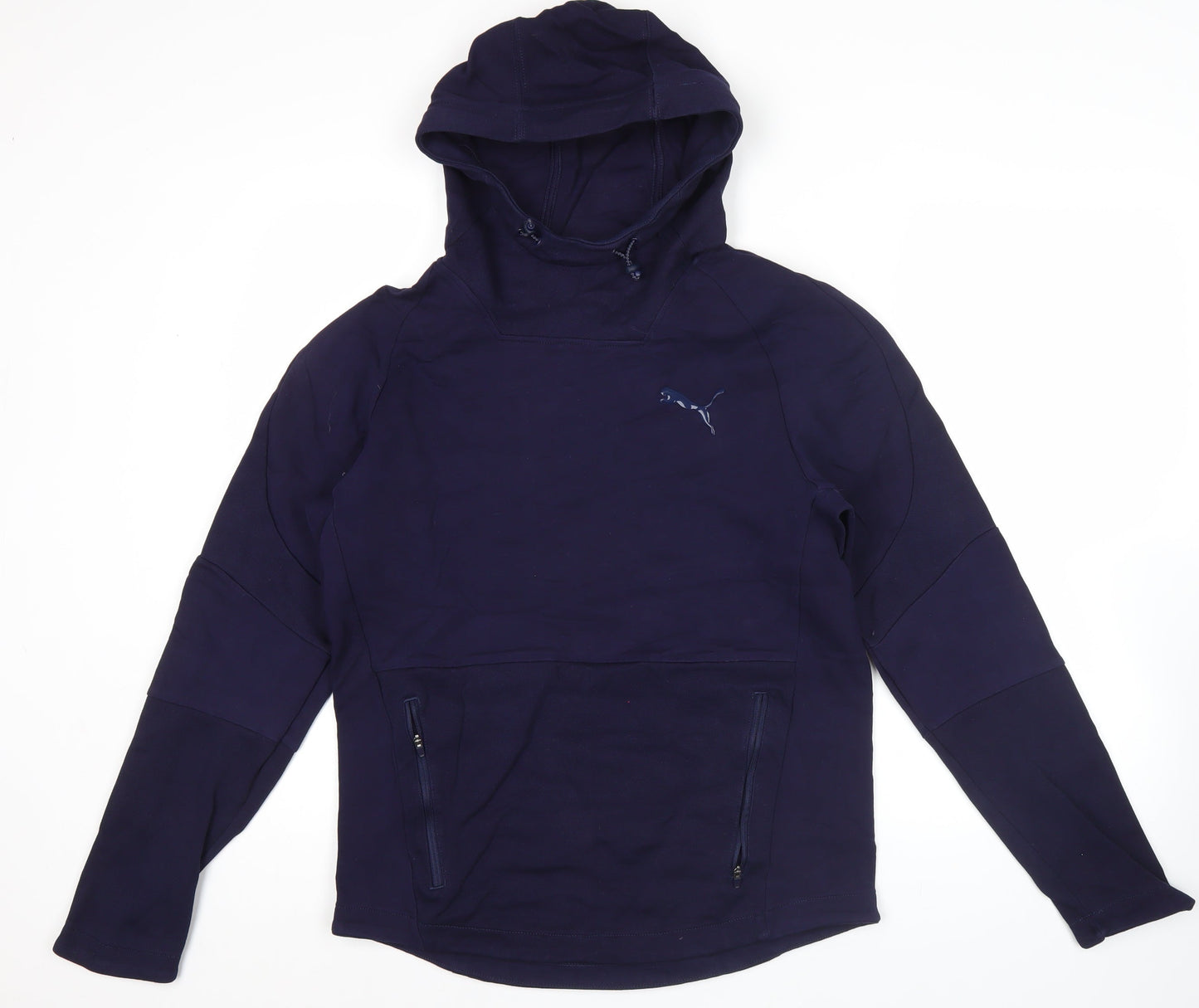 Mens UK Size M PUMA Blue Pullover Hoodie