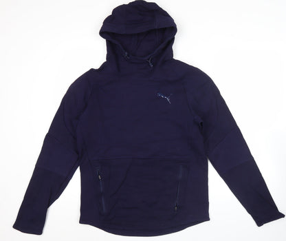 Mens UK Size M PUMA Blue Pullover Hoodie