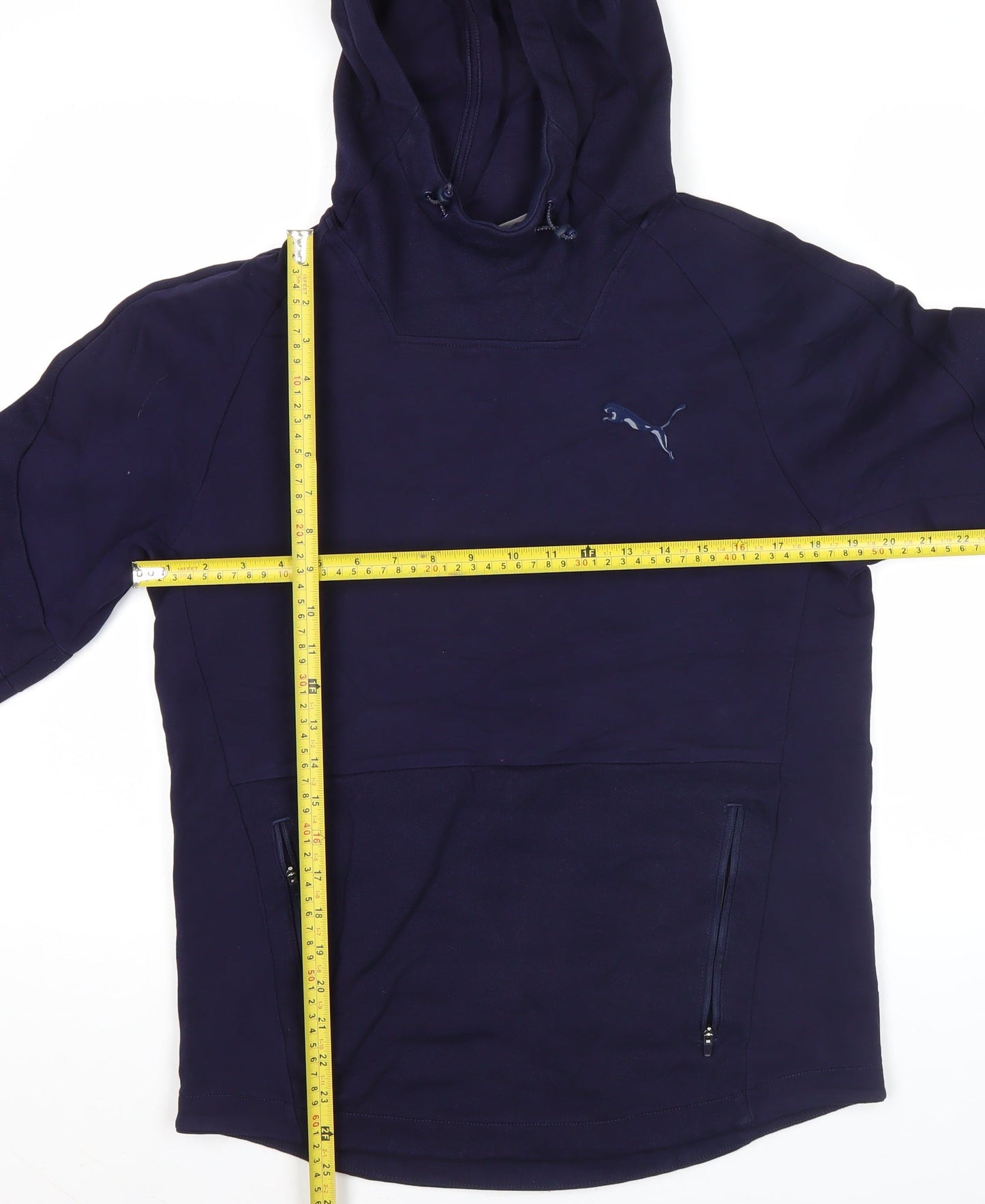 Mens UK Size M PUMA Blue Pullover Hoodie