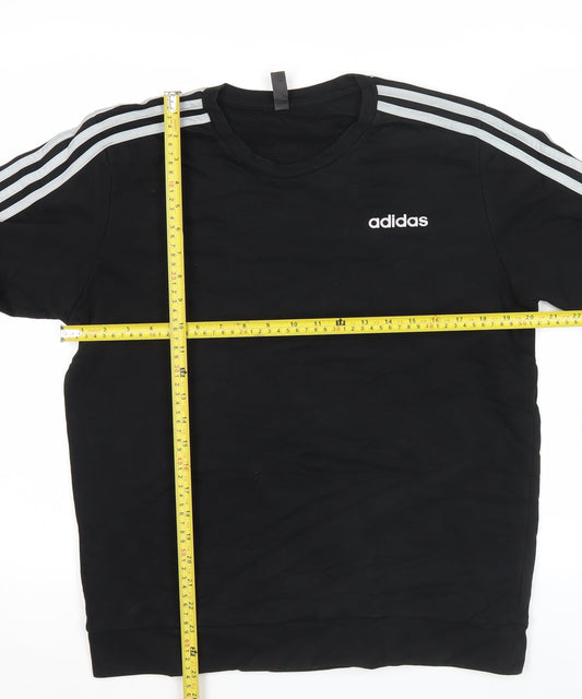 Adidas Men's Black Pullover Sweatshirt L Logo Sportswear