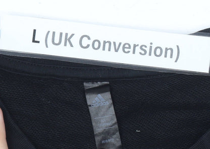 Adidas Men's Black Pullover Sweatshirt L Logo Sportswear