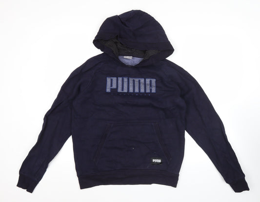 Mens UK Size S PUMA Blue Pullover Hoodie