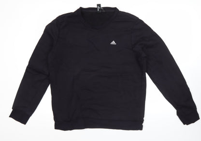 Adidas Men's Black L Pullover Sweatshirt Crew Neck Long Sleeve