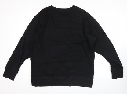 adidas Men's Black L Pullover Sweatshirt Crew Neck Logo Sports Fleece