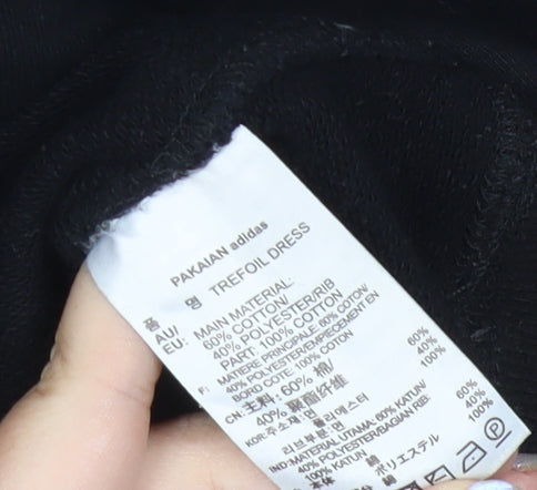 adidas Men's Black L Pullover Sweatshirt Crew Neck Logo Sports Fleece