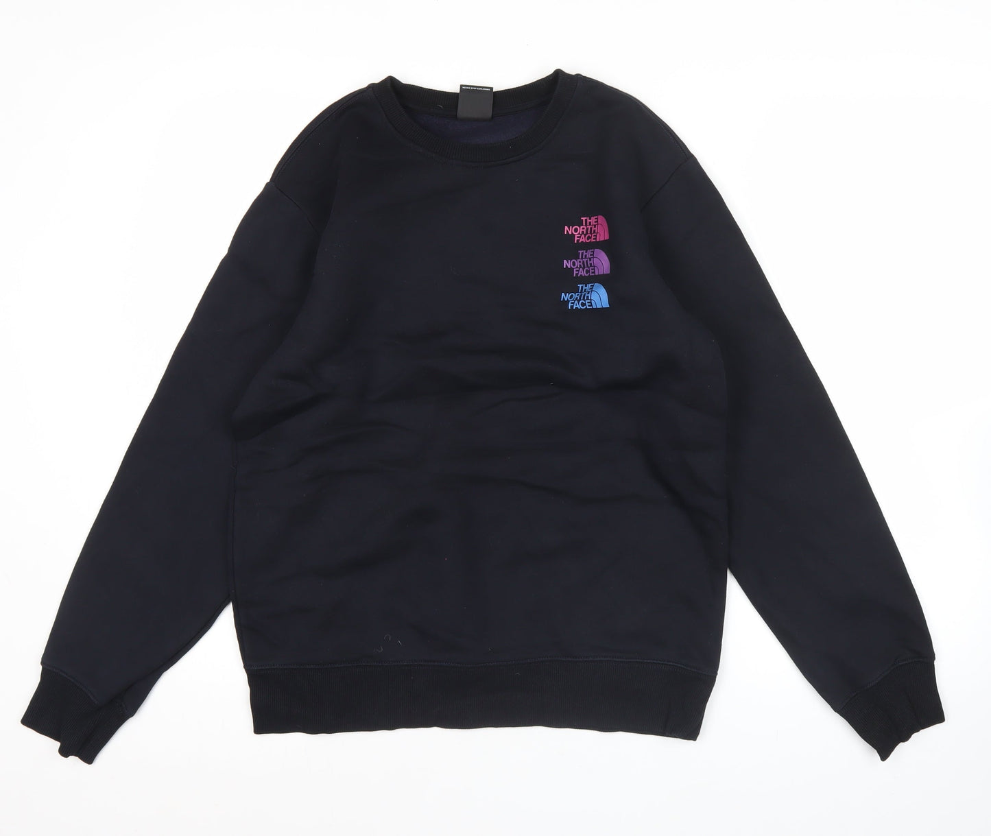 The North Face Mens Black XS Pullover Sweatshirt Logo Print