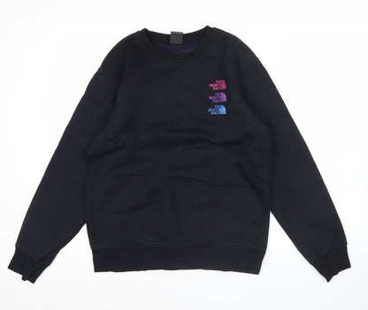 The North Face Mens Black XS Pullover Sweatshirt Logo Print