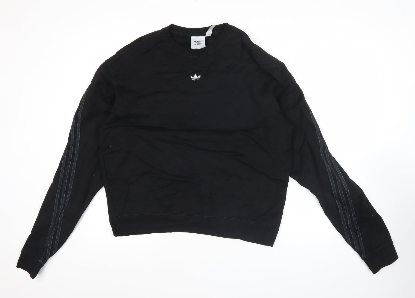 Adidas Men's Black L Pullover Cotton Sweatshirt Crew Neck Sports Style