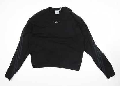 Adidas Men's Black L Pullover Cotton Sweatshirt Crew Neck Sports Style