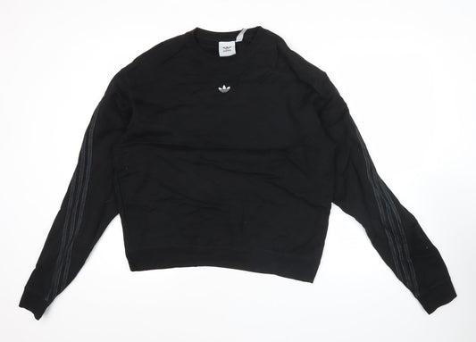 Adidas Men's Black L Pullover Cotton Sweatshirt Crew Neck Sports Style