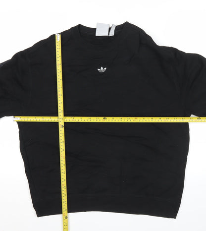 Adidas Men's Black L Pullover Cotton Sweatshirt Crew Neck Sports Style