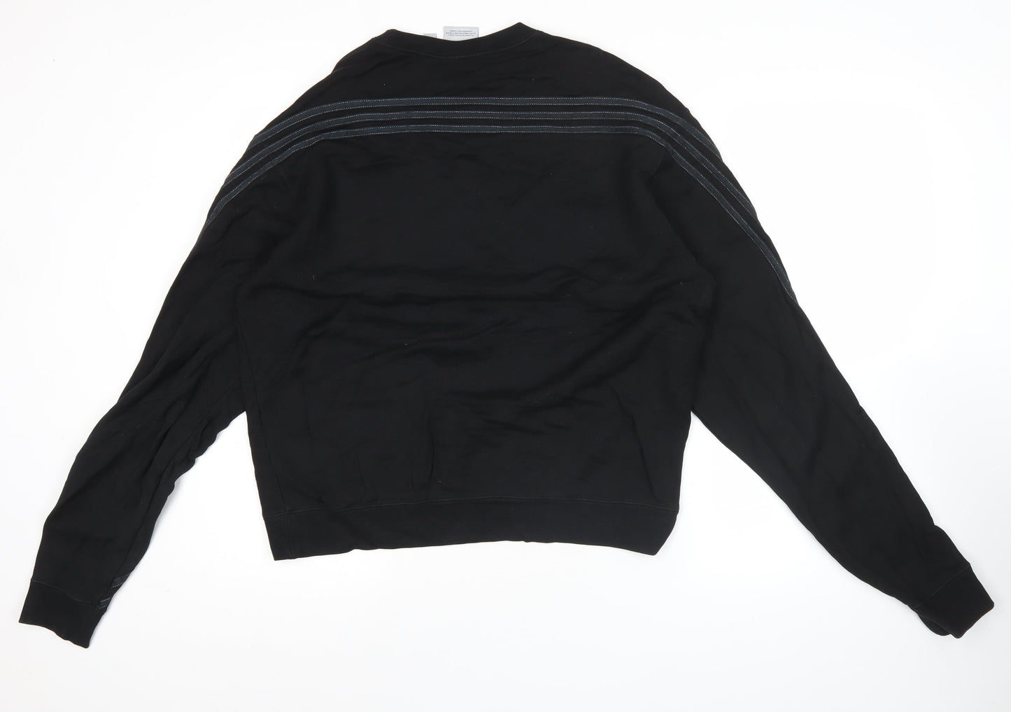 Adidas Men's Black L Pullover Cotton Sweatshirt Crew Neck Sports Style