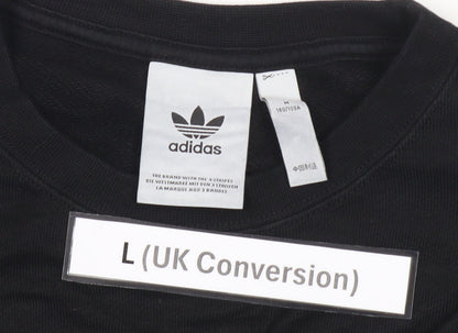 Adidas Men's Black L Pullover Cotton Sweatshirt Crew Neck Sports Style