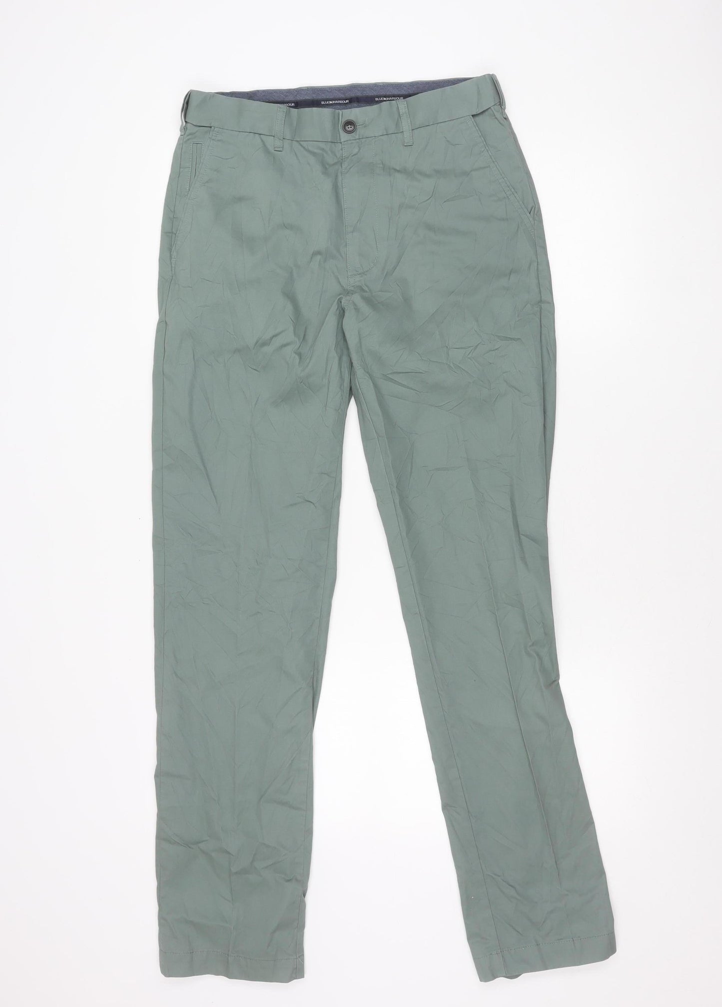 Marks and Spencer Men's Green Slim Fit Chino Trousers 30W 33L
