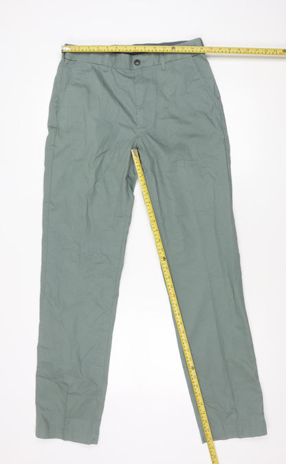 Marks and Spencer Men's Green Slim Fit Chino Trousers 30W 33L