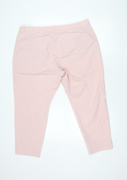 Womens UK Size 20 Marks and Spencer Regular Fit Chino Pink Trousers