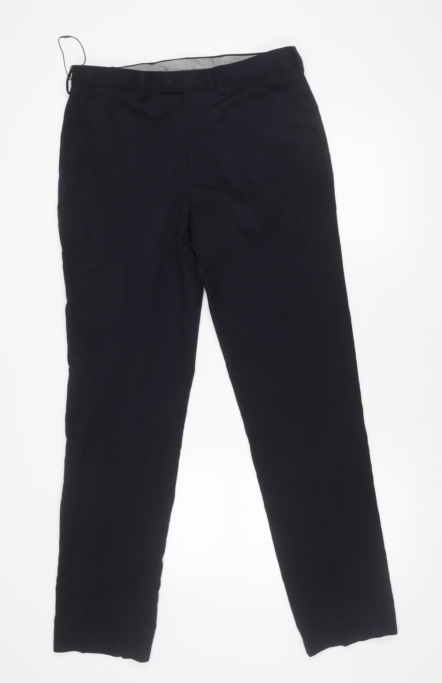 Marks and Spencer Men's Navy Slim Fit Wool Blend Dress Pants 34x33