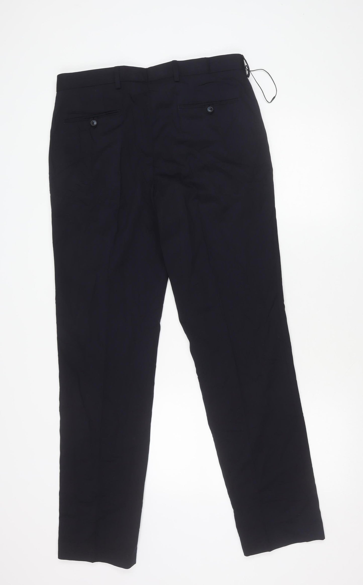 Marks and Spencer Men's Navy Slim Fit Wool Blend Dress Pants 34x33