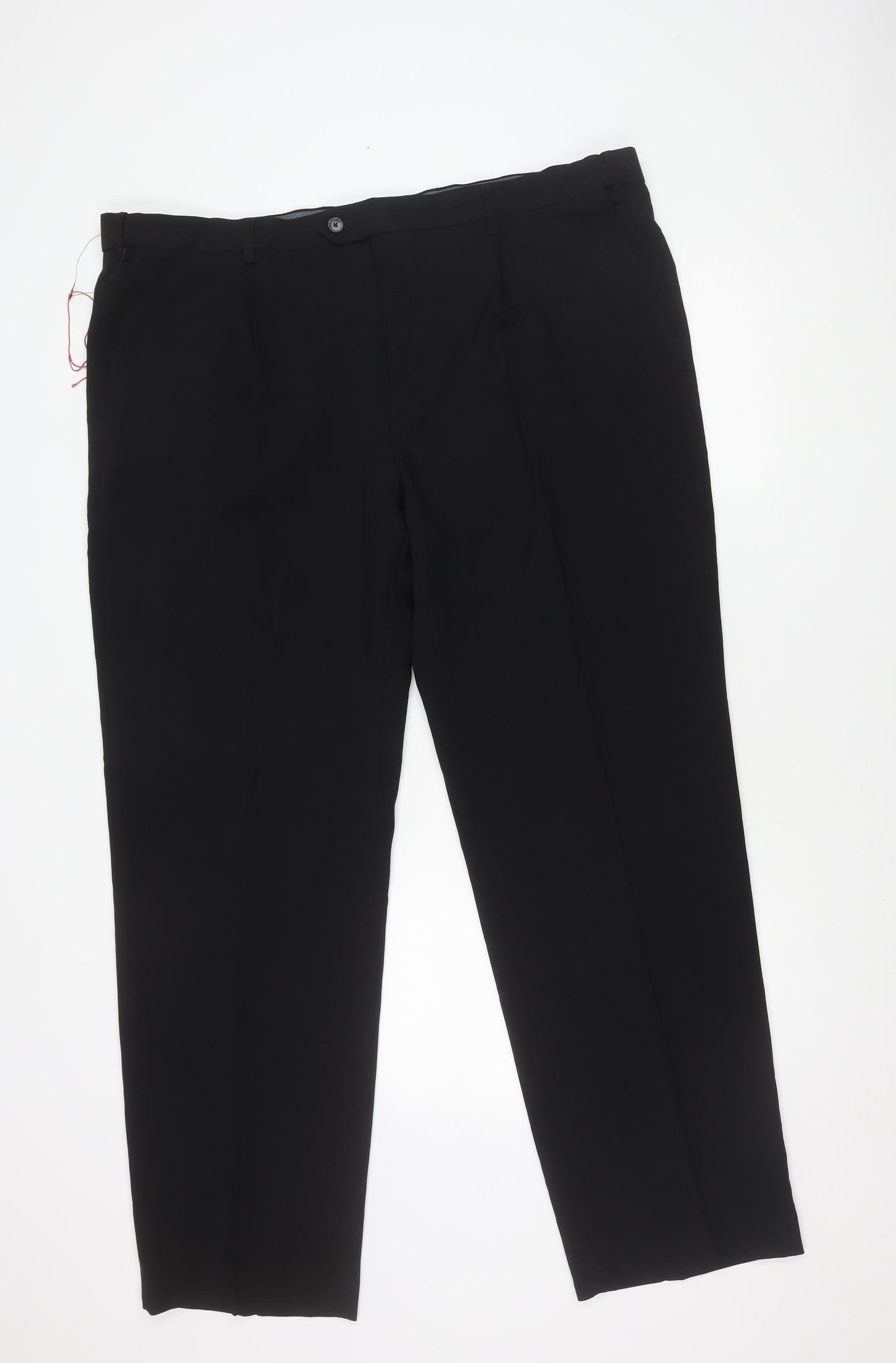 Marks and Spencer Men's Black 44in Regular Fit Dress Trousers Straight Leg