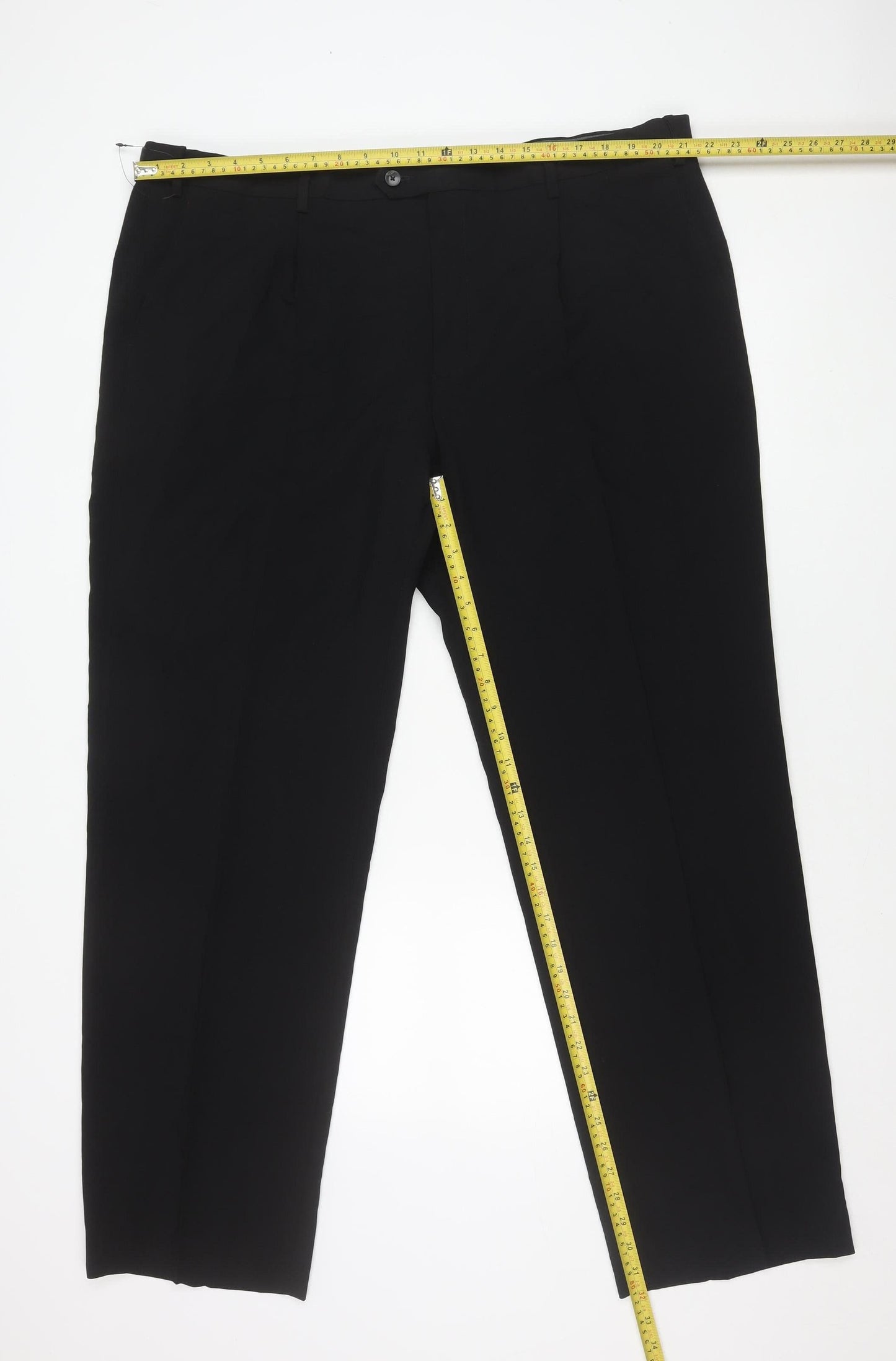 Marks and Spencer Men's Black 44in Regular Fit Dress Trousers Straight Leg