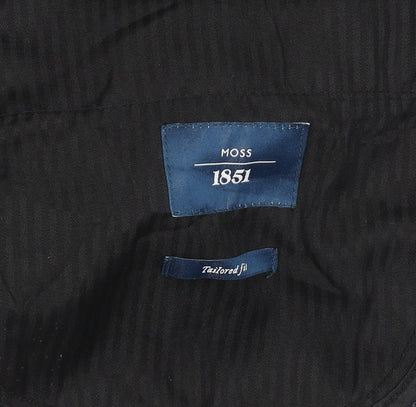 Moss 1851 Men's Grey Wool Blend Tailored Dress Trousers 30W