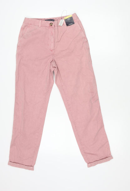 Womens UK Size 6 Marks and Spencer Regular Fit Chino Pink Trousers