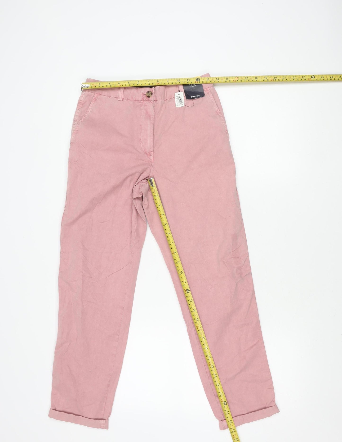 Womens UK Size 6 Marks and Spencer Regular Fit Chino Pink Trousers
