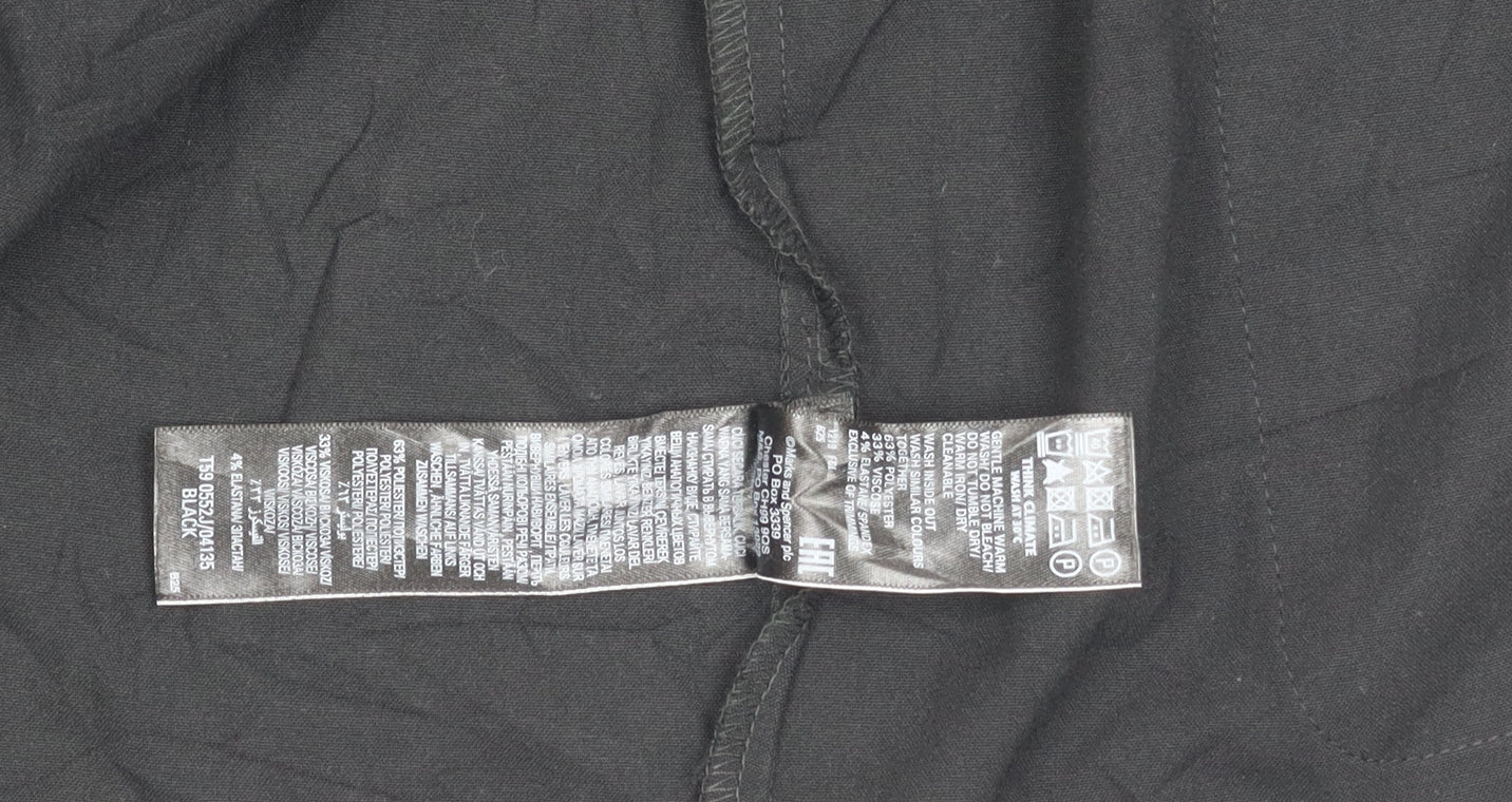 Marks & Spencer Women Black Size 6 Relaxed Fit Long Blazer