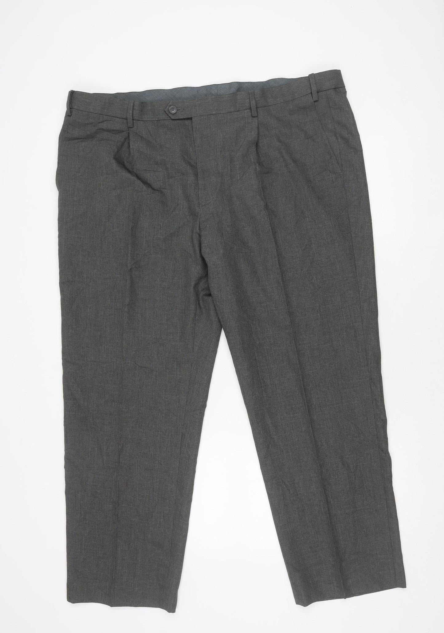 Marks and Spencer Men's Grey 44W 29L Regular Fit Dress Trousers