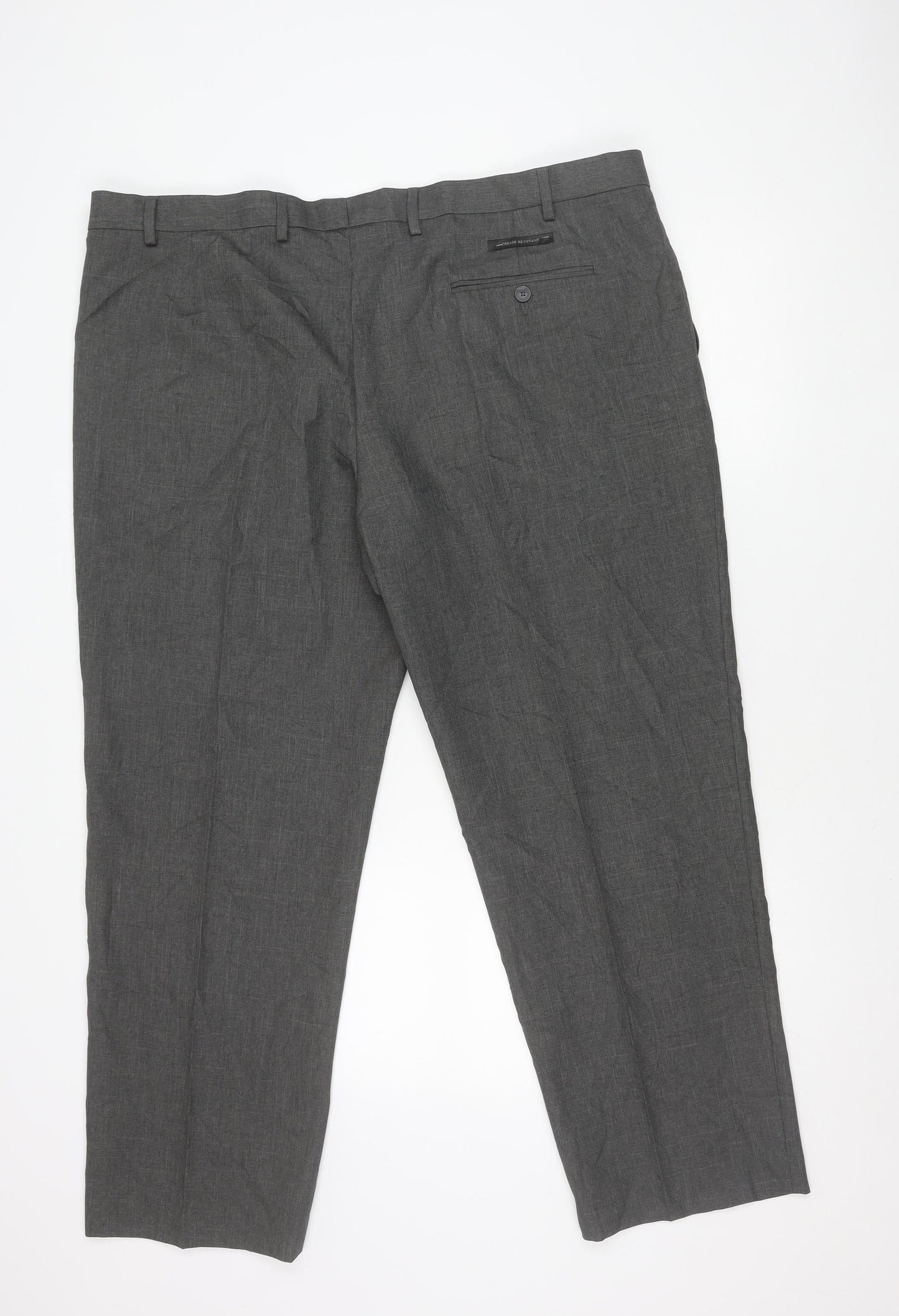 Marks and Spencer Men's Grey 44W 29L Regular Fit Dress Trousers
