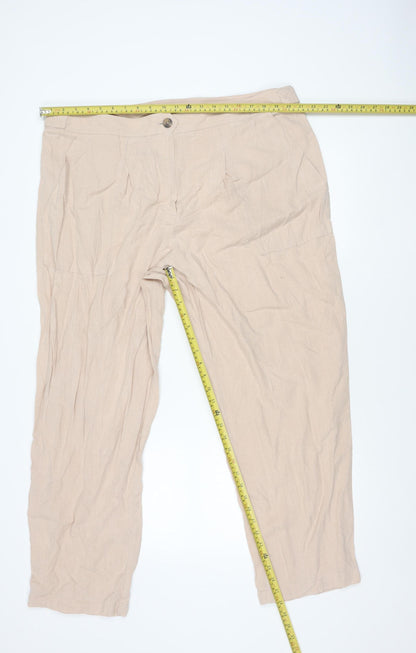 Womens UK Size 20 Marks and Spencer Regular Fit Cargo Beige Trousers