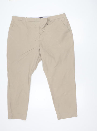 Womens UK Size 20 Marks and Spencer Regular Fit Chino Beige Trousers