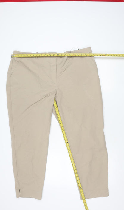 Womens UK Size 20 Marks and Spencer Regular Fit Chino Beige Trousers