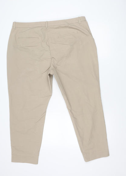 Womens UK Size 20 Marks and Spencer Regular Fit Chino Beige Trousers
