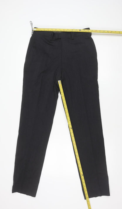 Marks and Spencer Men's Grey Slim Wool Blend Work Trousers 30x33