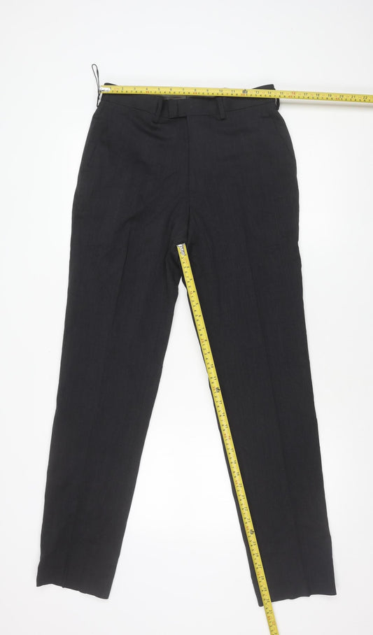 Marks and Spencer Men's Grey Slim Wool Blend Work Trousers 30x33