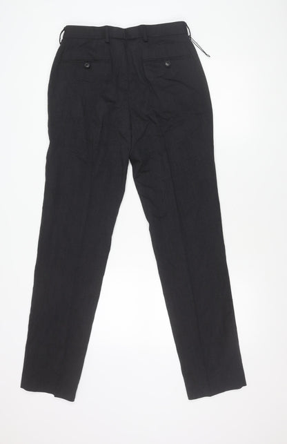 Marks and Spencer Men's Grey Slim Wool Blend Work Trousers 30x33