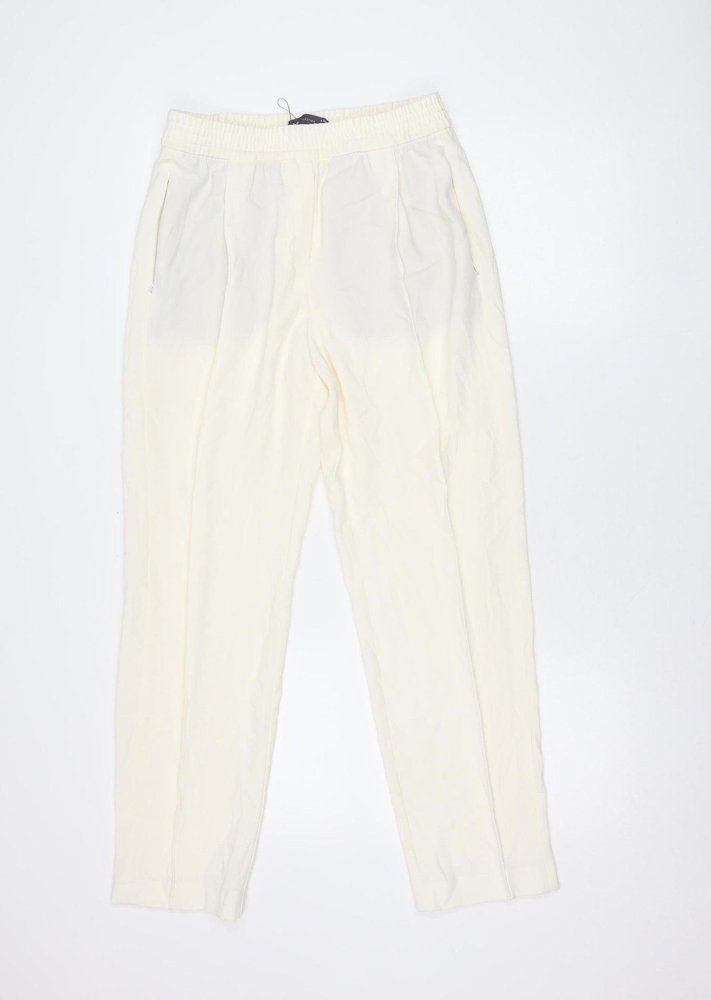 Womens UK Size 8 Marks and Spencer Regular Fit Jogger Ivory Trousers