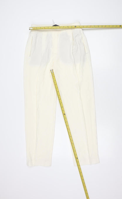 Womens UK Size 8 Marks and Spencer Regular Fit Jogger Ivory Trousers