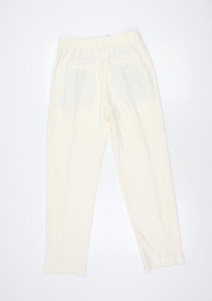 Womens UK Size 8 Marks and Spencer Regular Fit Jogger Ivory Trousers
