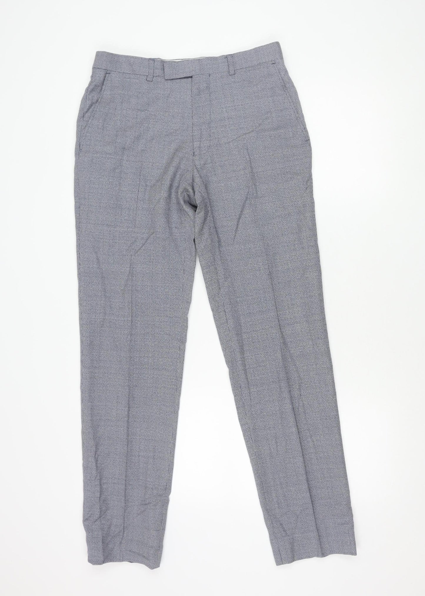 Marks and Spencer Men's Grey Check Wool Dress Pants 30x31 Regular