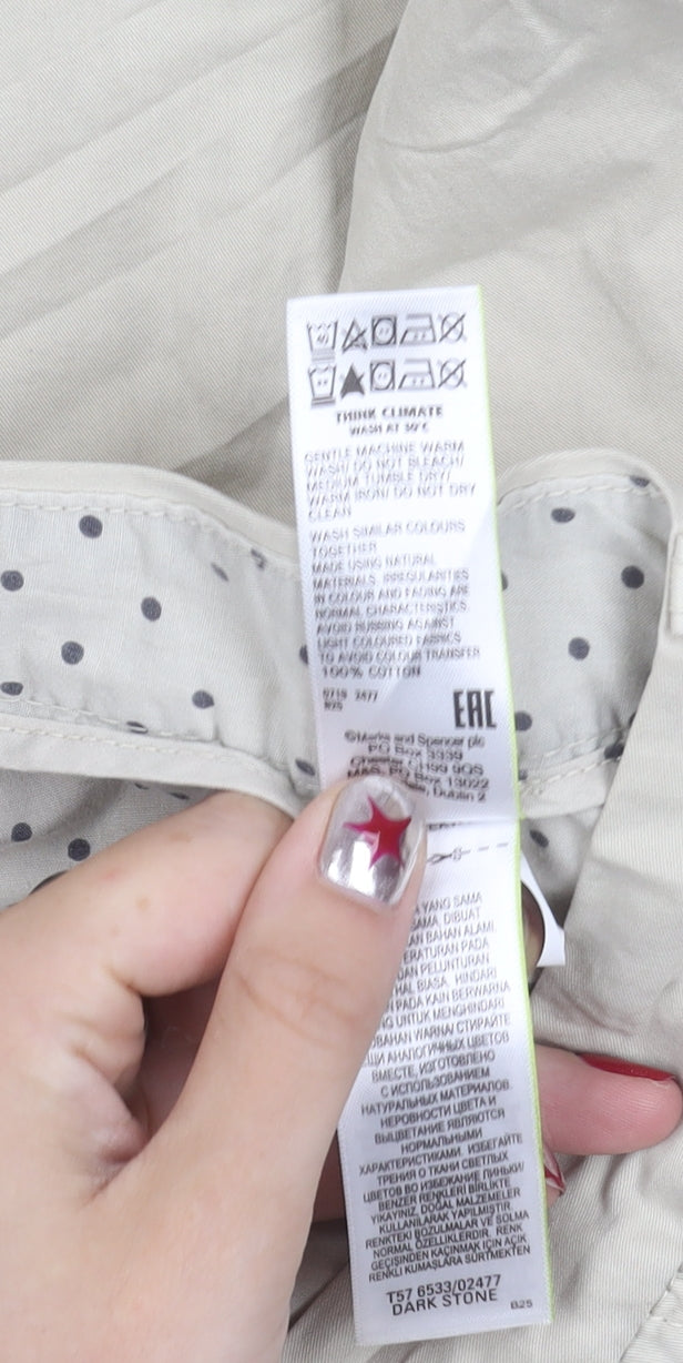 Marks and Spencer Men's Beige Chino Trousers Size 20 Regular Fit