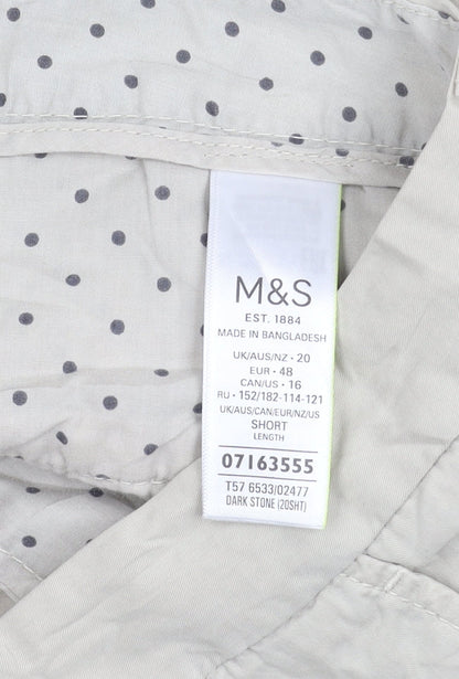 Marks and Spencer Men's Beige Chino Trousers Size 20 Regular Fit